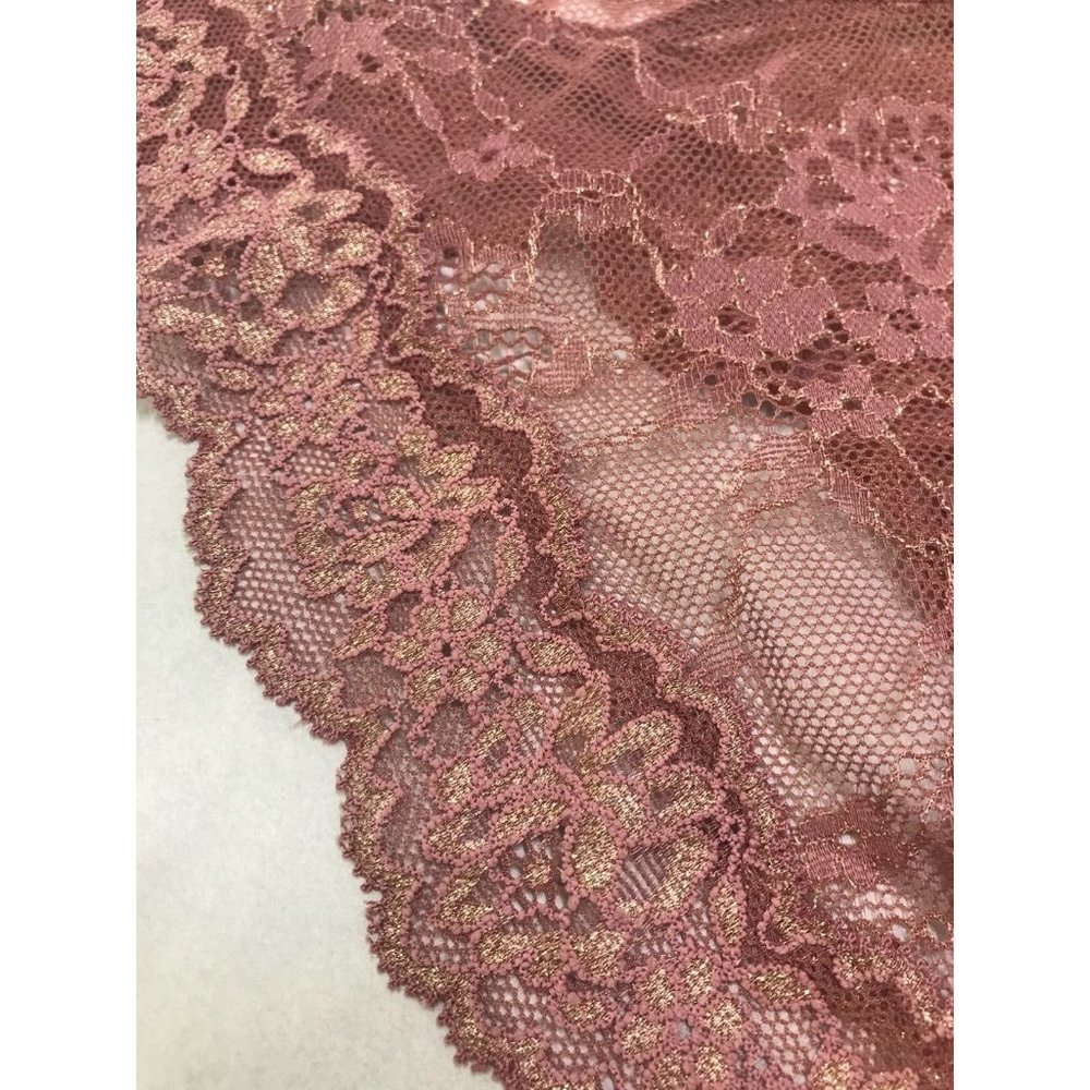 Victoria's Secret Dream Angel Blush and Gold Corded Lace Shimmer Cheekini Panty - Picture 12 of 12